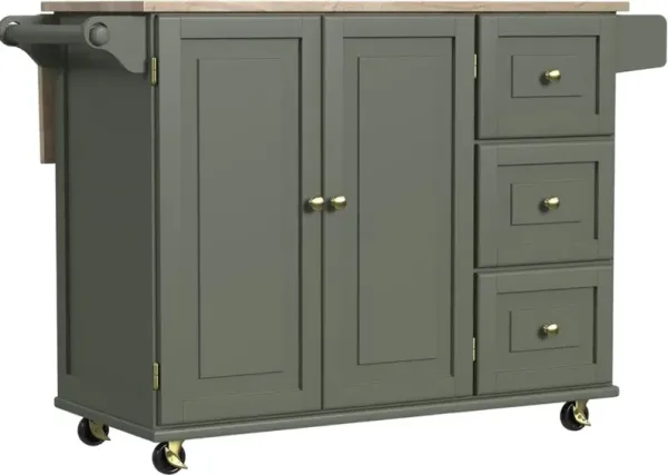 homestyles® Dolly Madison Green Drop Leaf Kitchen Cart