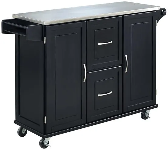 homestyles® Dolly Madison Black/Stainless Steel Kitchen Cart