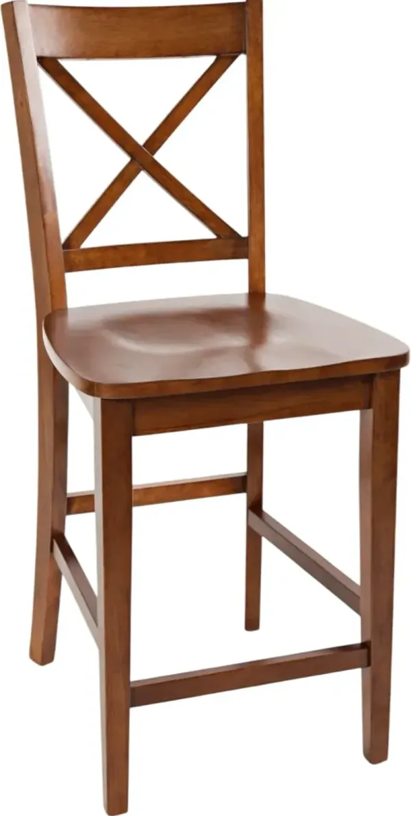 Jofran Inc. Simplicity Brown X-Back Stool - Counter Height