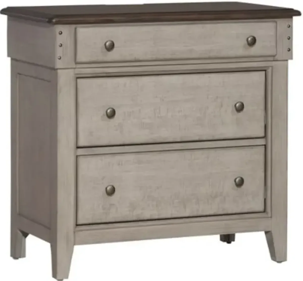 Liberty Furniture Ivy Hollow Dusty Taupe/Weathered Linen Bedside Chest