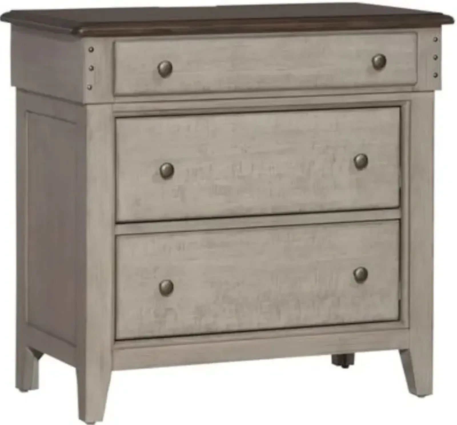 Liberty Furniture Ivy Hollow Dusty Taupe/Weathered Linen Bedside Chest