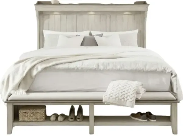 Liberty Furniture Ivy Hollow Dusty Taupe/Weathered Linen California King Mantle Panel Storage Bed