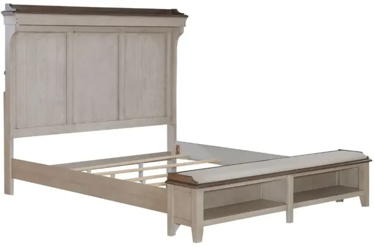 Liberty Furniture Ivy Hollow Weathered Linen King Mantle Panel Storage Panel Bed