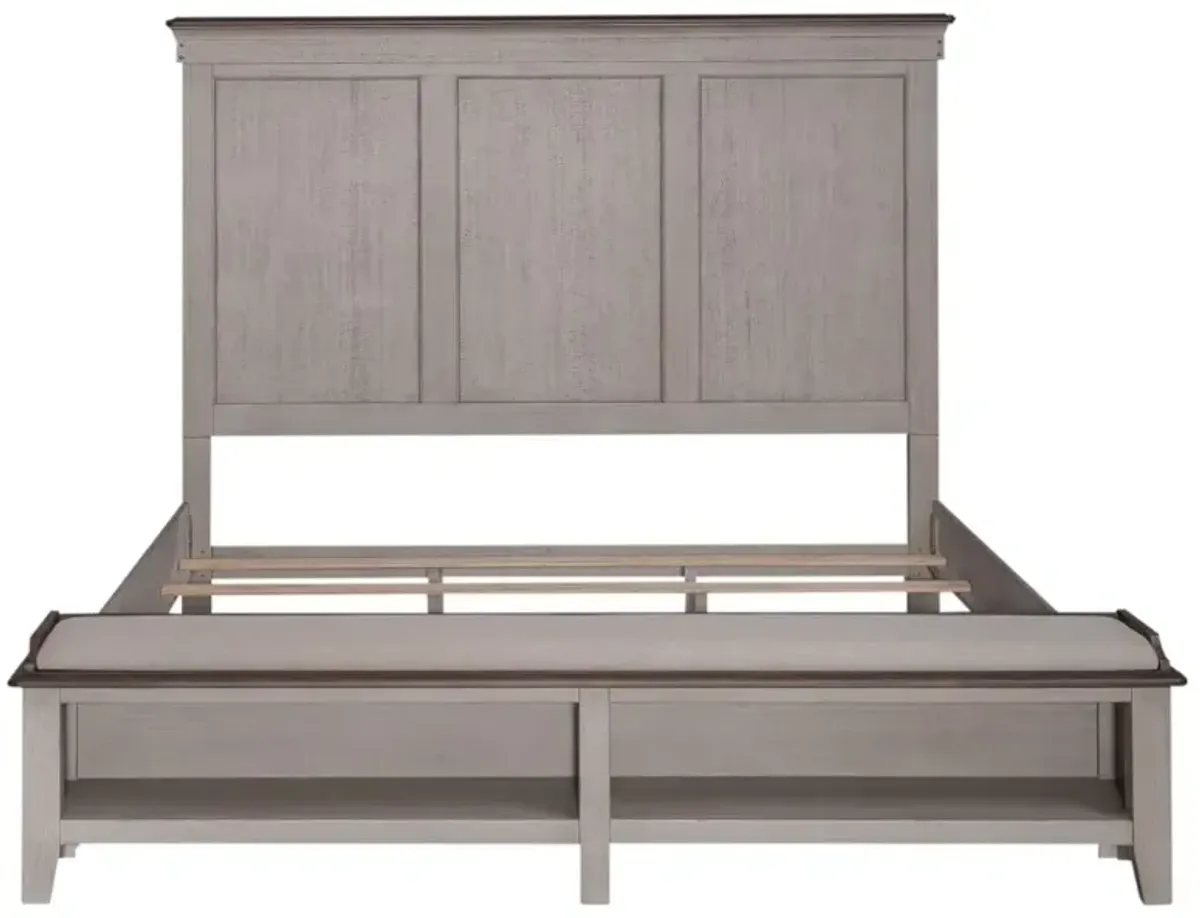 Liberty Furniture Ivy Hollow Weathered Linen King Storage Bed