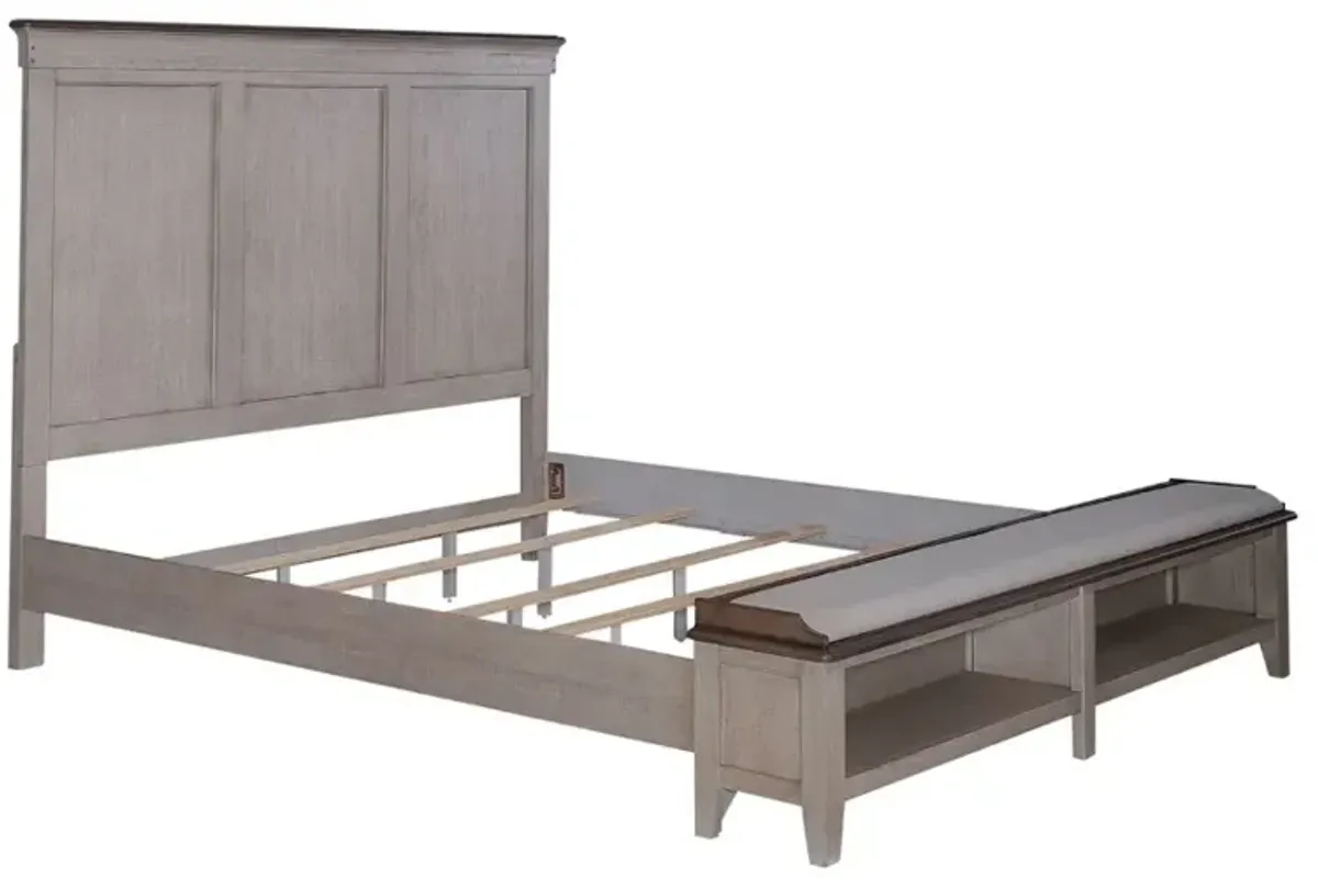 Liberty Furniture Ivy Hollow Weathered Linen King Storage Bed