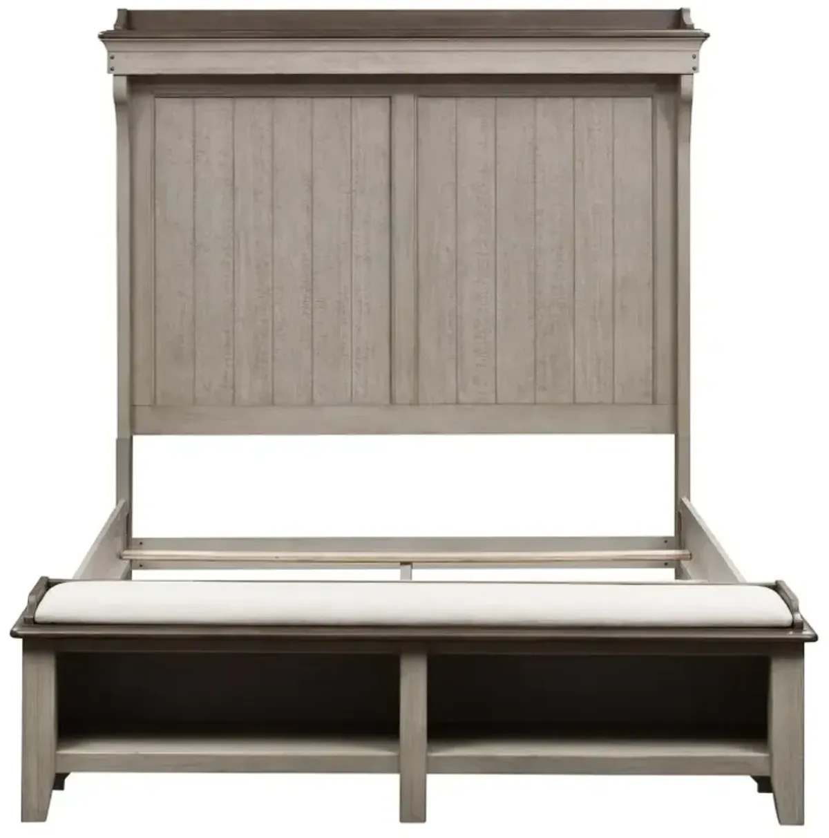 Liberty Furniture Ivy Hollow Weathered Linen Queen Mantle Storage Bed