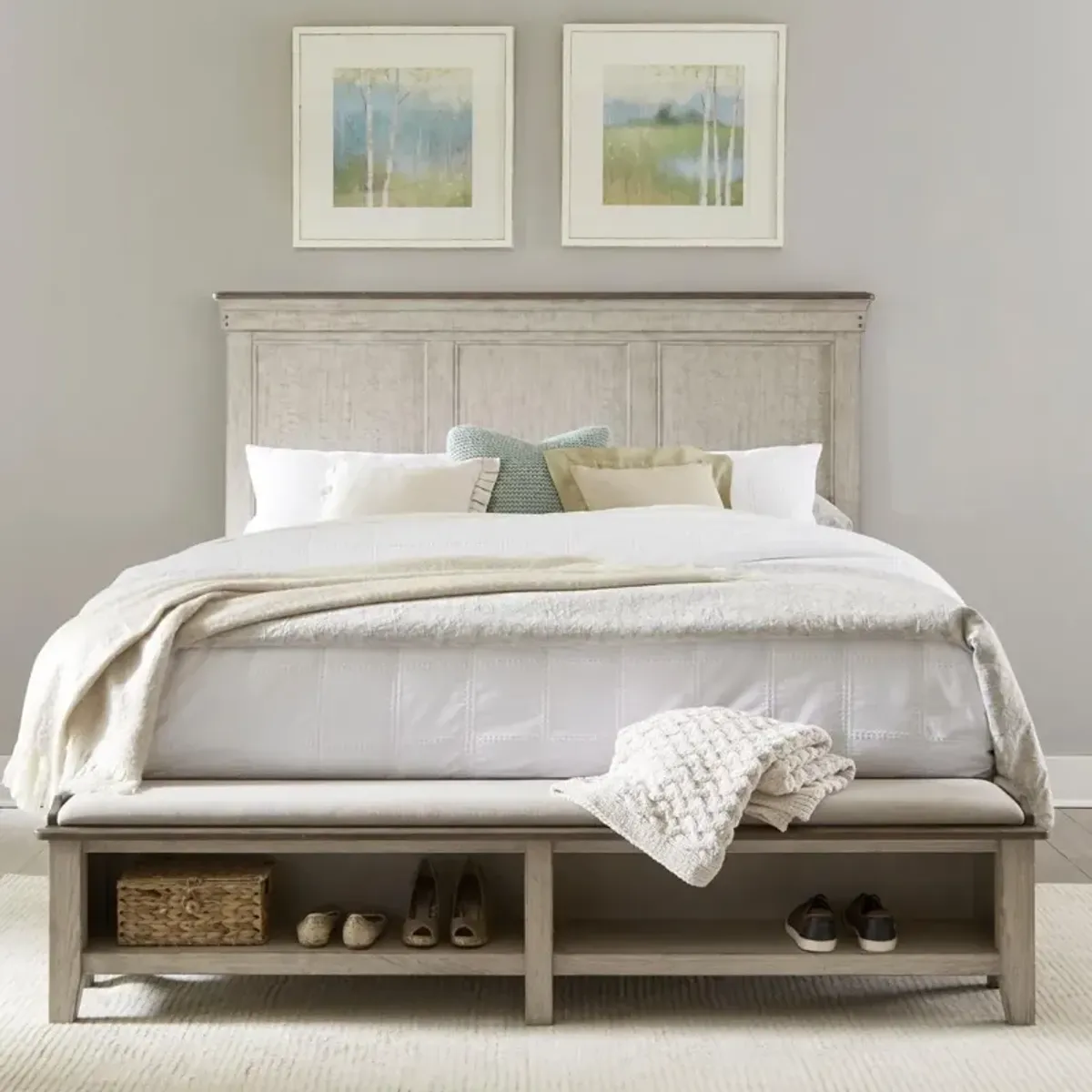 Liberty Furniture Ivy Hollow White Queen Storage Bed