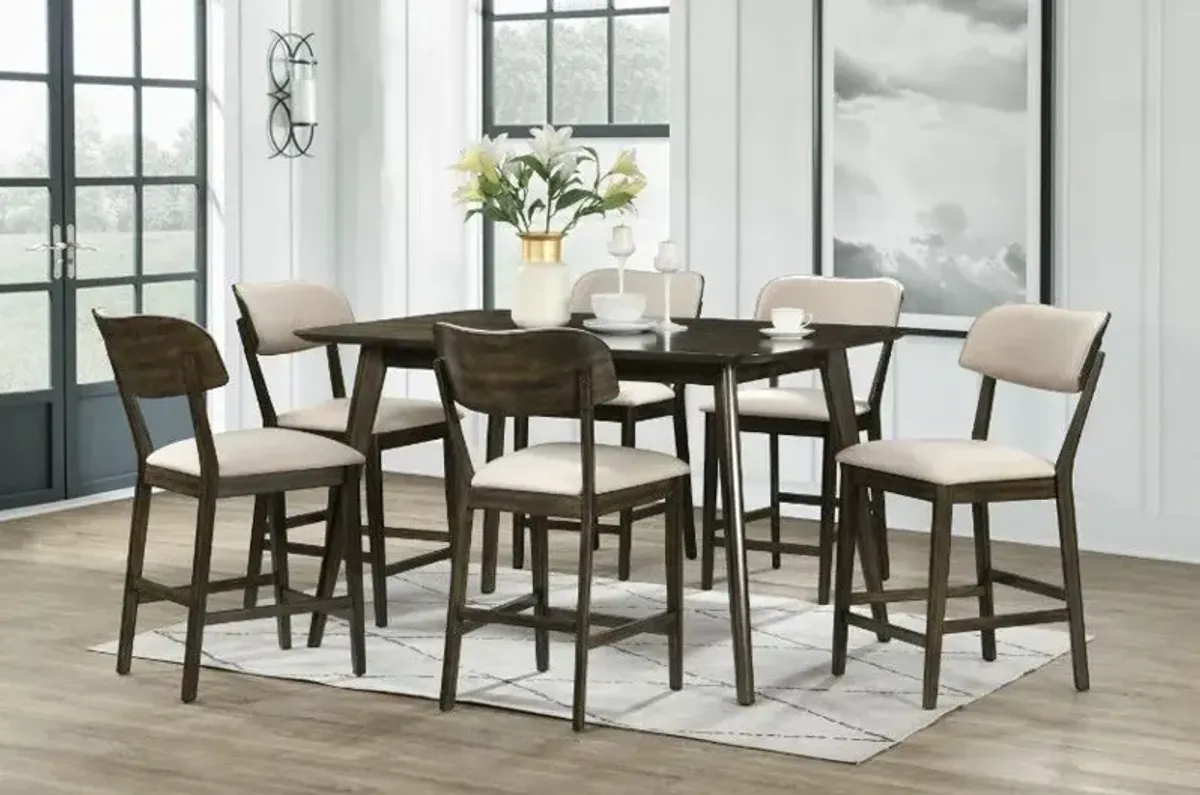 New Classic® Home Furnishings Rex 7-Piece Beige/Walnut Counter Dining Set