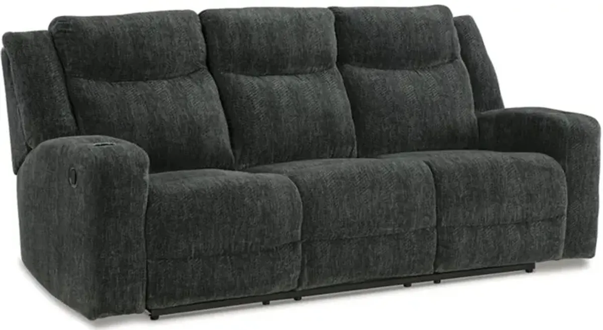 Signature Design by Ashley® Martinglenn Ebony Reclining Sofa with Drop Down Table