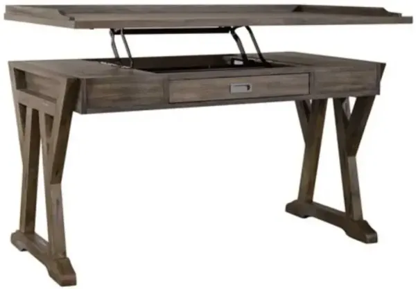 Liberty Furniture Stone Brook Rustic Saddle Lift Top Writing Desk