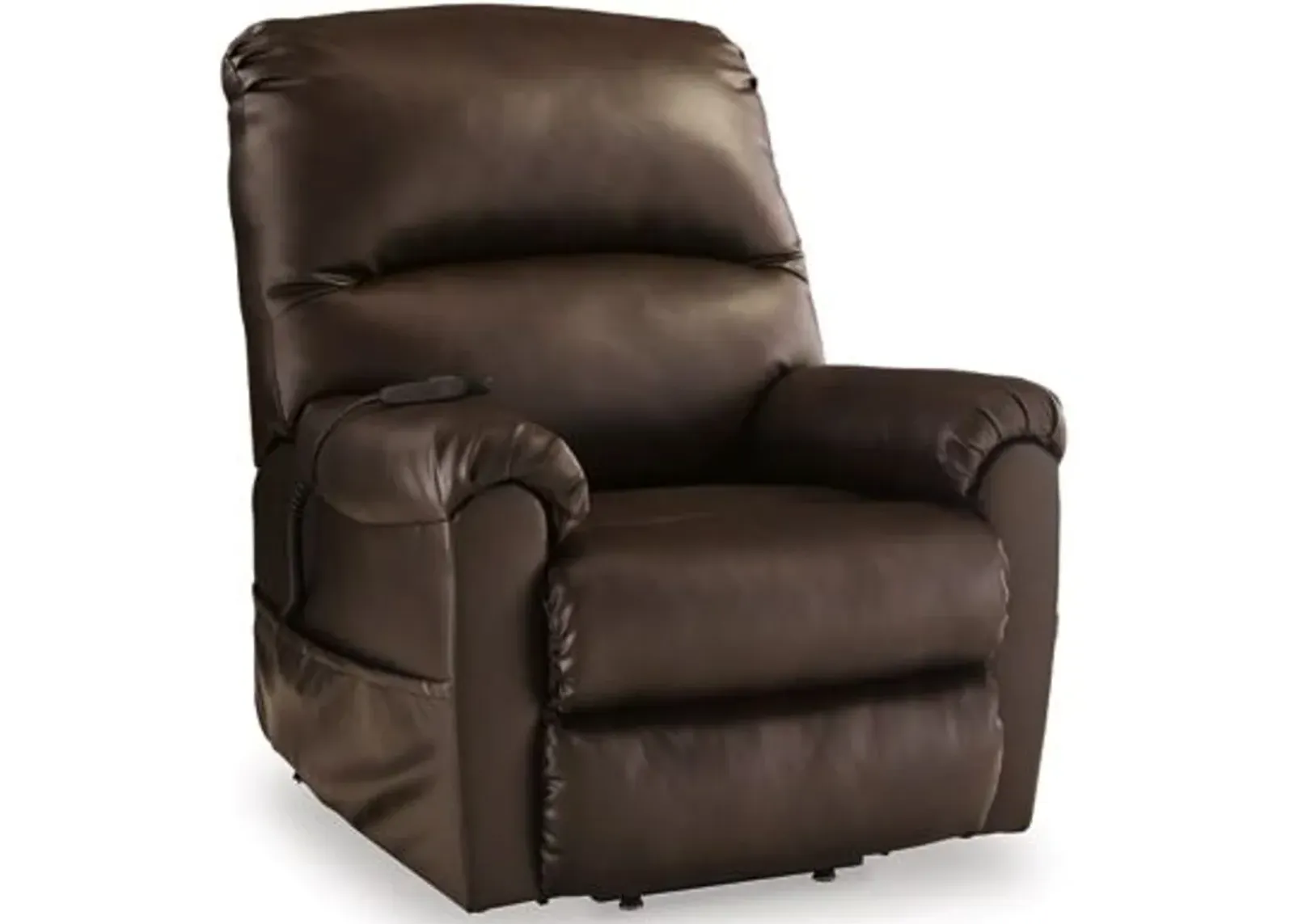 Signature Design by Ashley® Shadowboxer Chocolate Faux Leather Power Lift Recliner