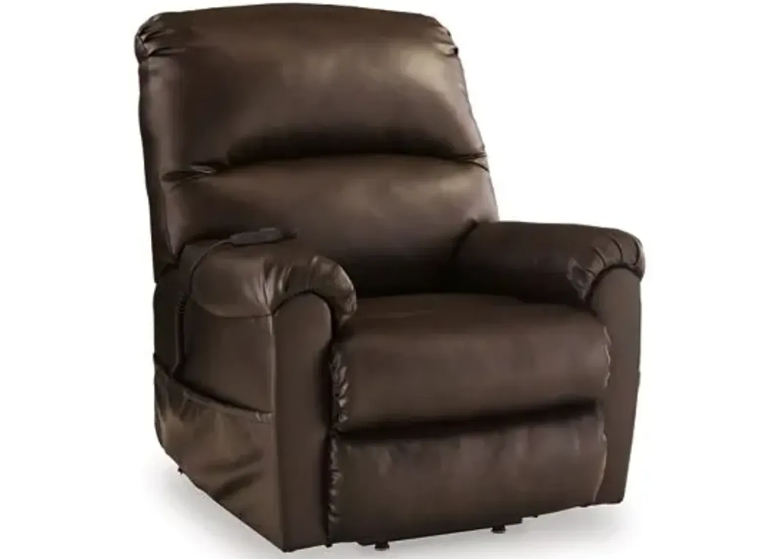 Signature Design by Ashley® Shadowboxer Chocolate Faux Leather Power Lift Recliner