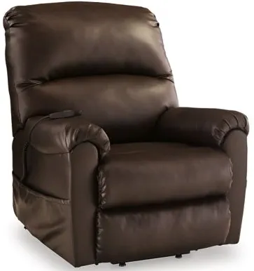 Signature Design by Ashley® Shadowboxer Chocolate Faux Leather Power Lift Recliner
