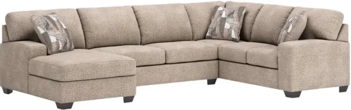 Benchcraft® Newellen 3-Piece Hemp Left-Arm Facing Sectional and Chaise