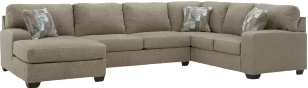 Benchcraft® Newellen 3-Piece Hemp Left-Arm Facing Sectional and Chaise