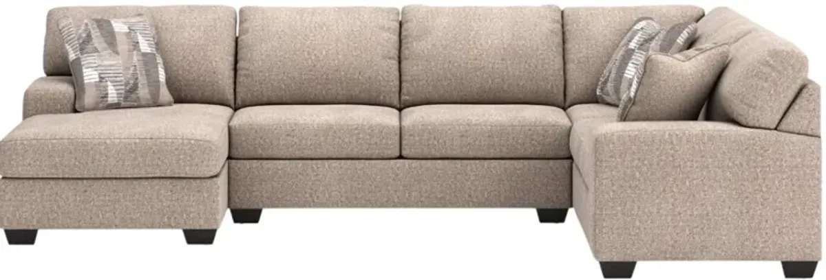 Benchcraft® Newellen 3-Piece Hemp L-Shape Sectional and Chaise