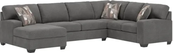 Signature Design by Ashley® Seyler Lane 3-Piece Graystone Left-Arm Facing Sectional with Chaise