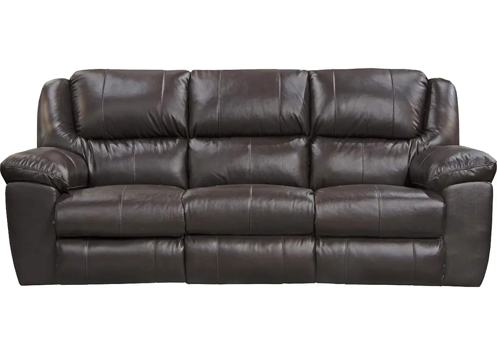 iAmerica Bruno II Chocolate Ultimate Sofa with 3 Recliners and Drop Down Table