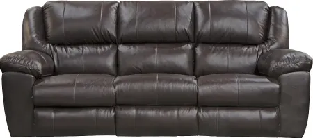 iAmerica Bruno II Chocolate Ultimate Sofa with 3 Recliners and Drop Down Table