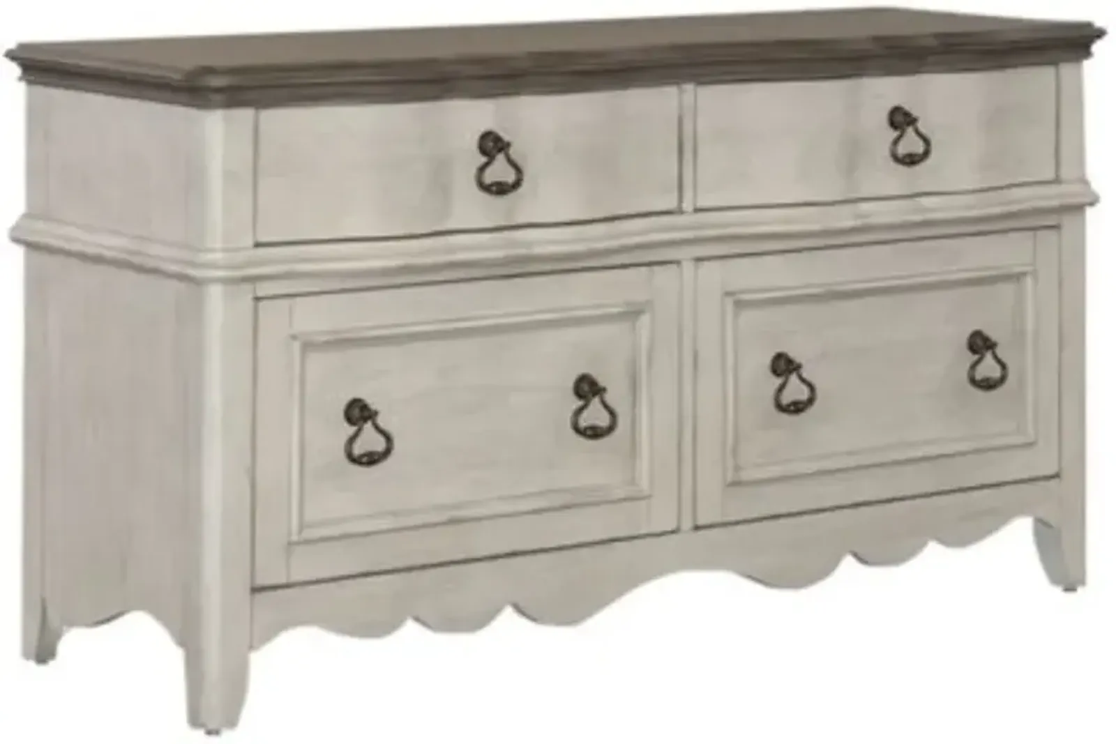 Liberty Furniture Chesapeake Taupe/Wirebrushed Antique White Credenza