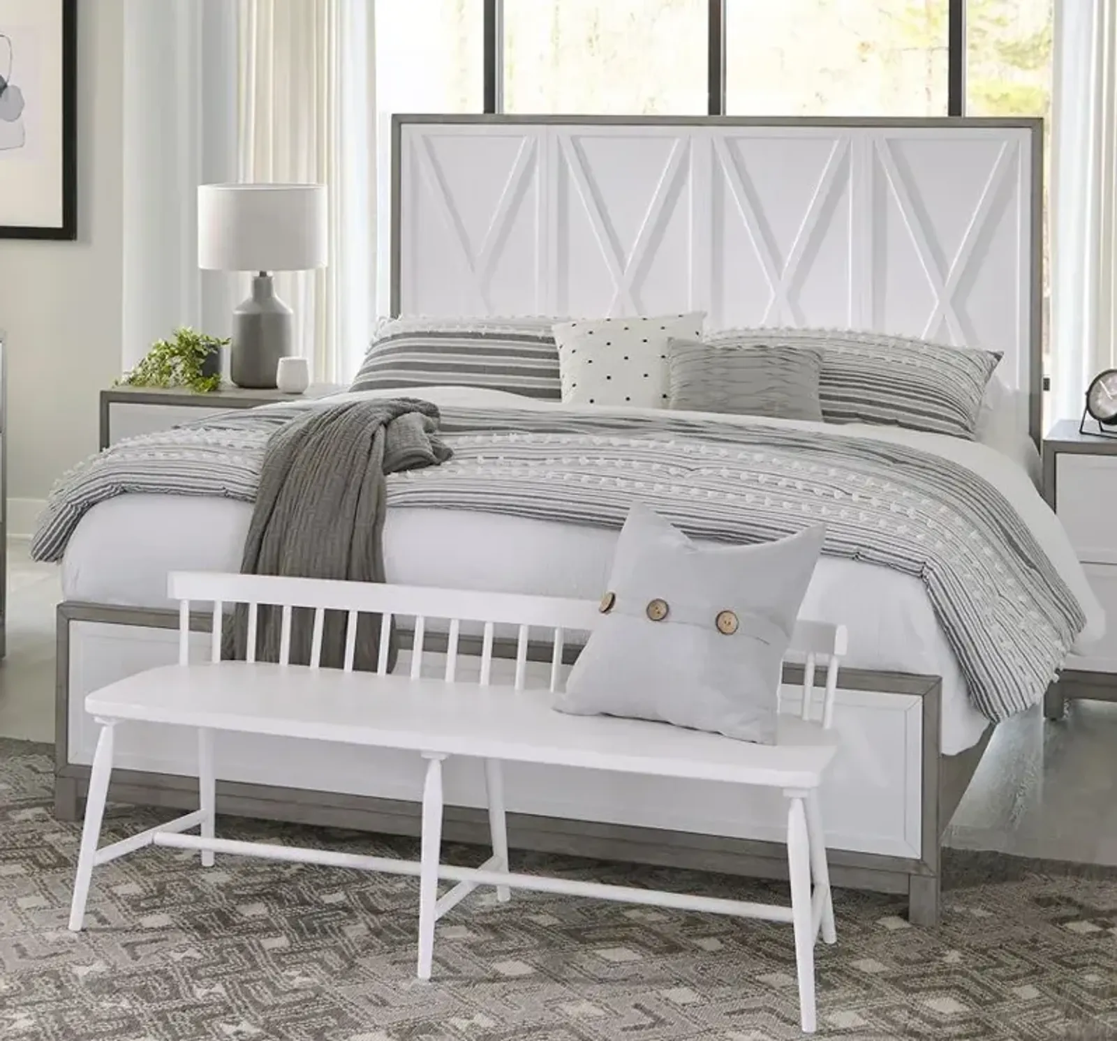 Liberty Furniture Palmetto Heights White King Panel Bed