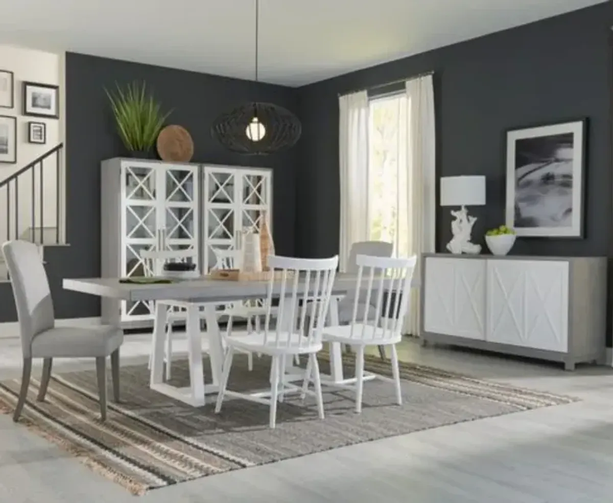 Liberty Furniture Palmetto Heights 7-Piece Driftwood/Shell White Dining Set