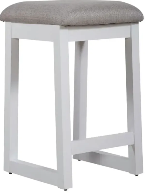 Liberty Furniture Palmetto Heights Two-Tone Shell White/Driftwood Upholstered Console Stool