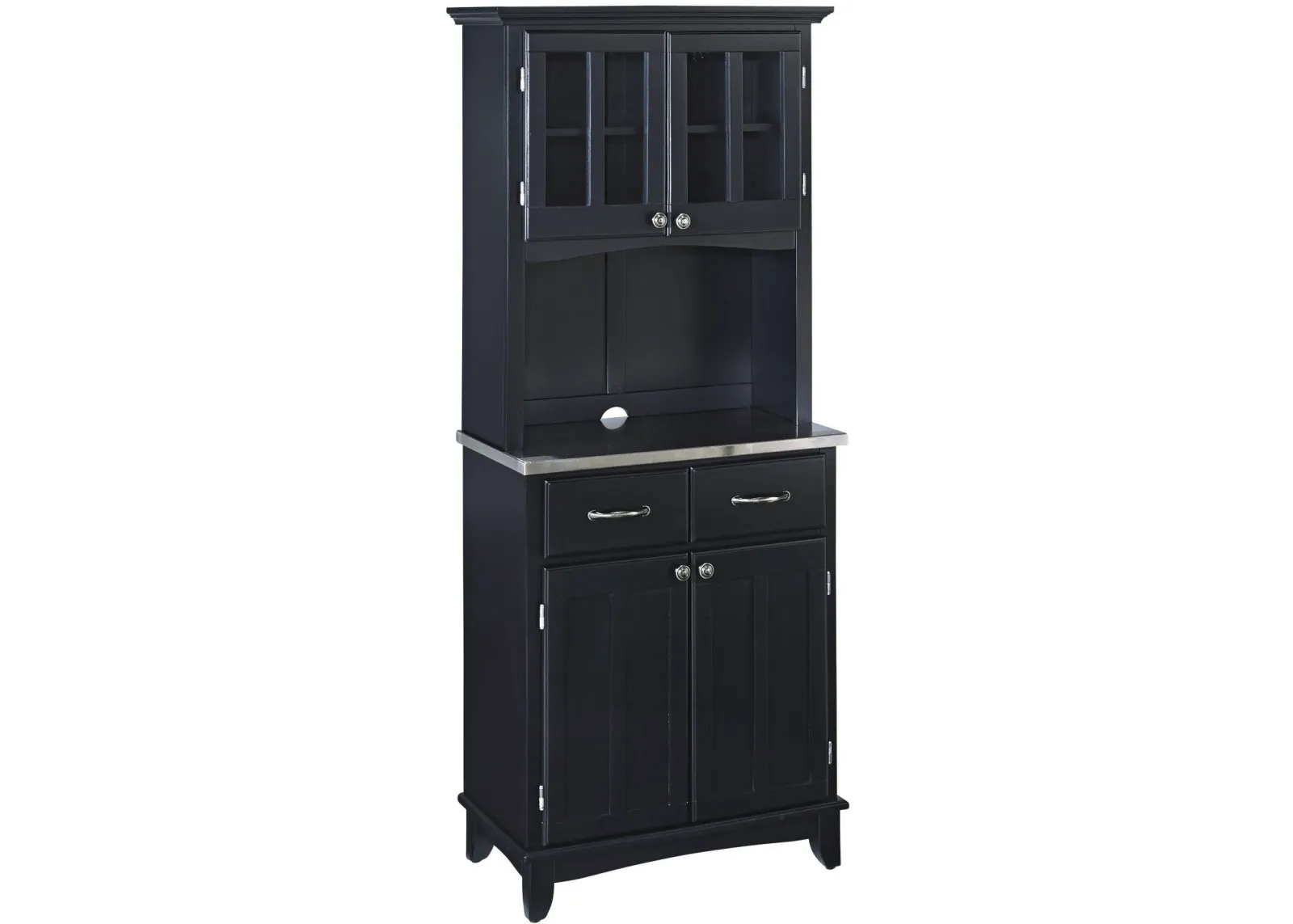 homestyles® Buffet Of Buffets Black/Stainless Steel Server with Hutch