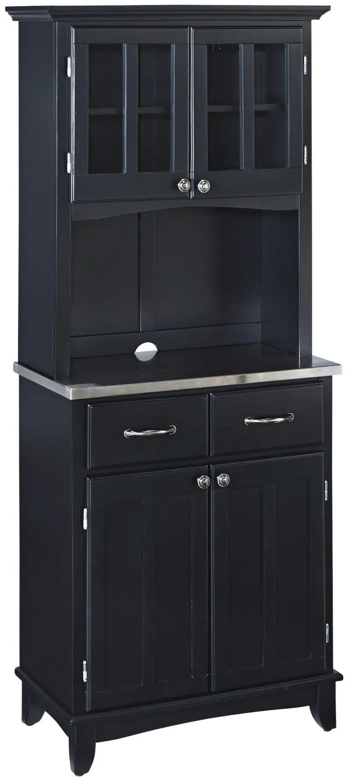 homestyles® Buffet Of Buffets Black/Stainless Steel Server with Hutch