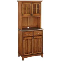 homestyles® Buffet Of Buffets Cottage Oak/Stainless Steel Server with Hutch
