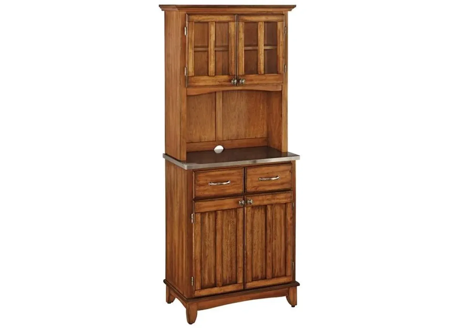 homestyles® Buffet Of Buffets Cottage Oak/Stainless Steel Server with Hutch