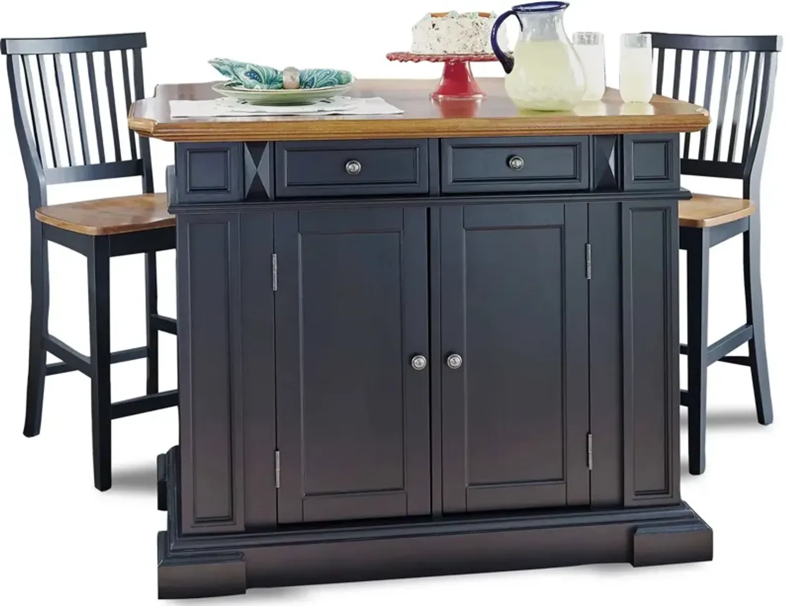 homestyles® Americana 3-Piece Black Kitchen Island Set