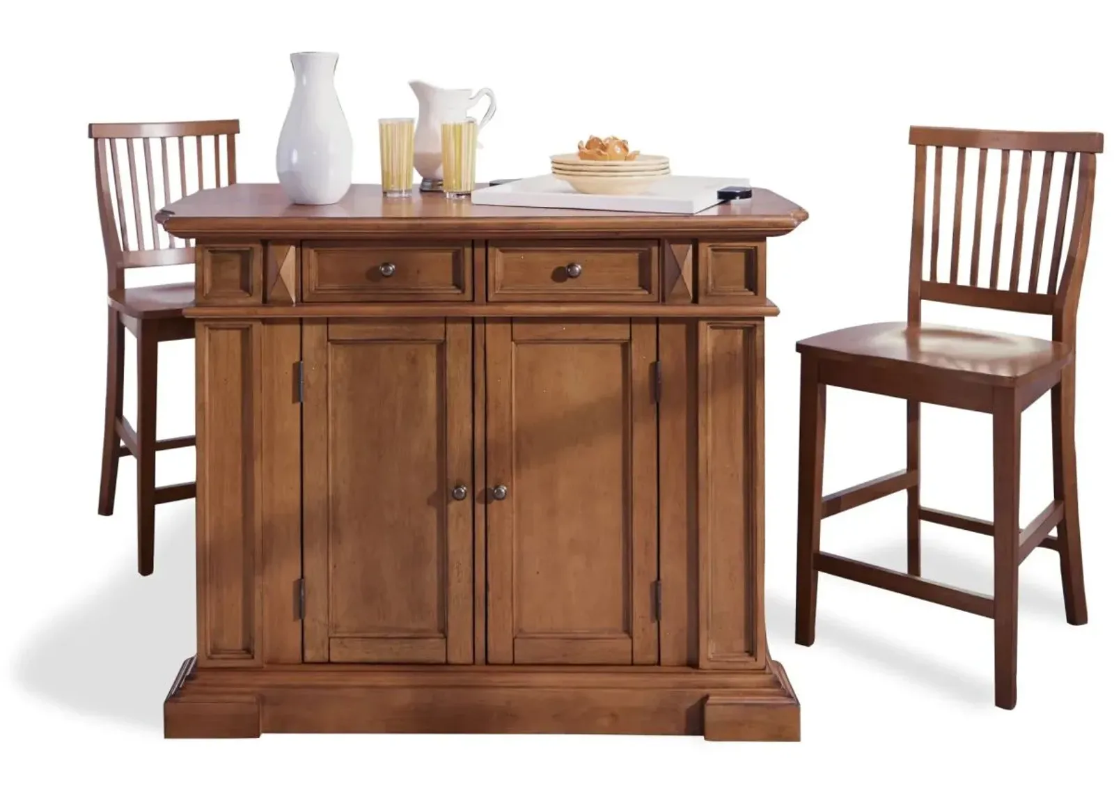 homestyles® Americana 3-Piece Brown Kitchen Island Set