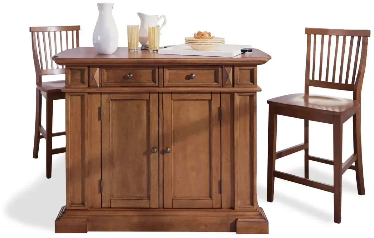 homestyles® Americana 3-Piece Brown Kitchen Island Set