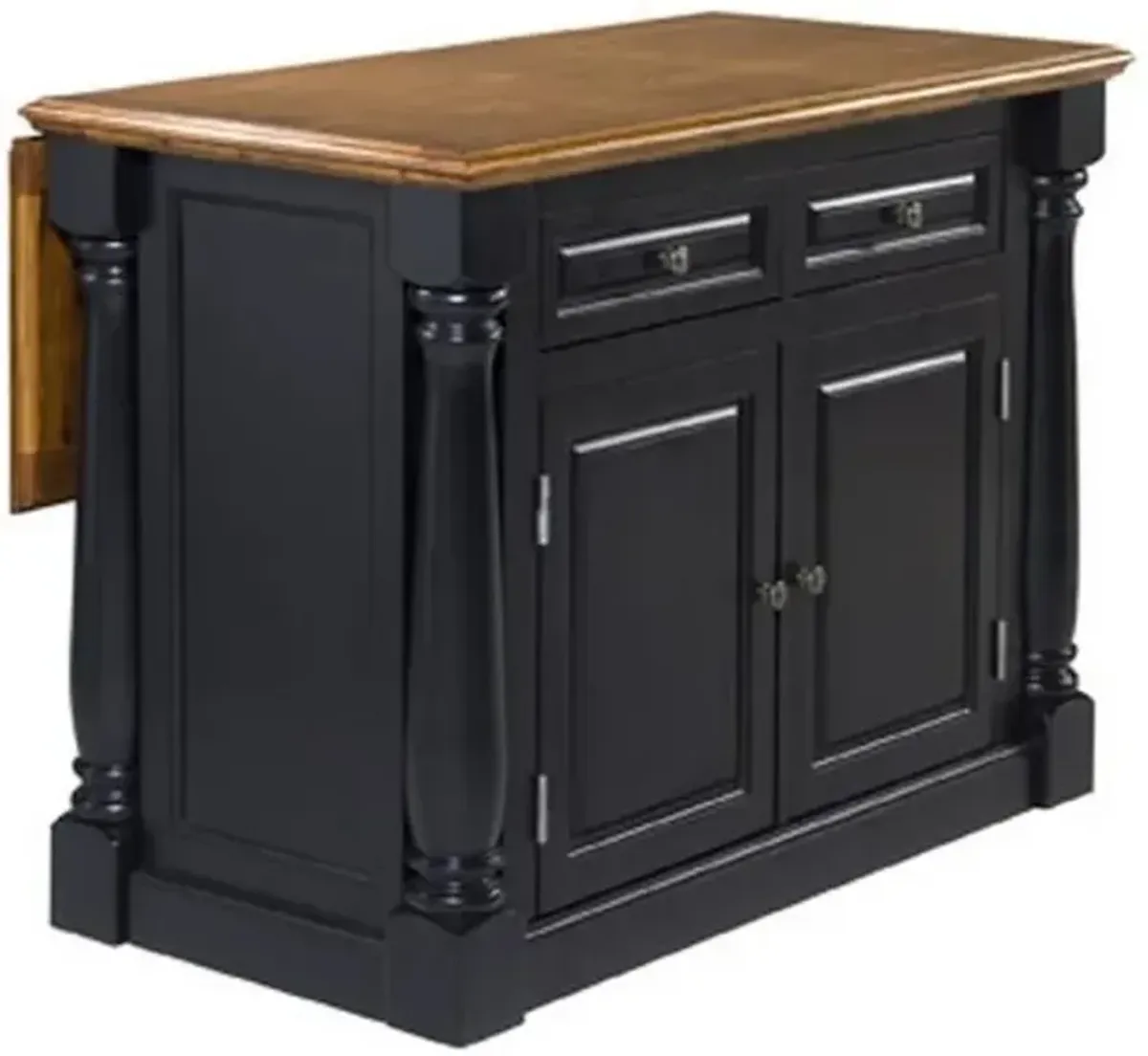 homestyles® Monarch Black/Distressed Oak Kitchen Island