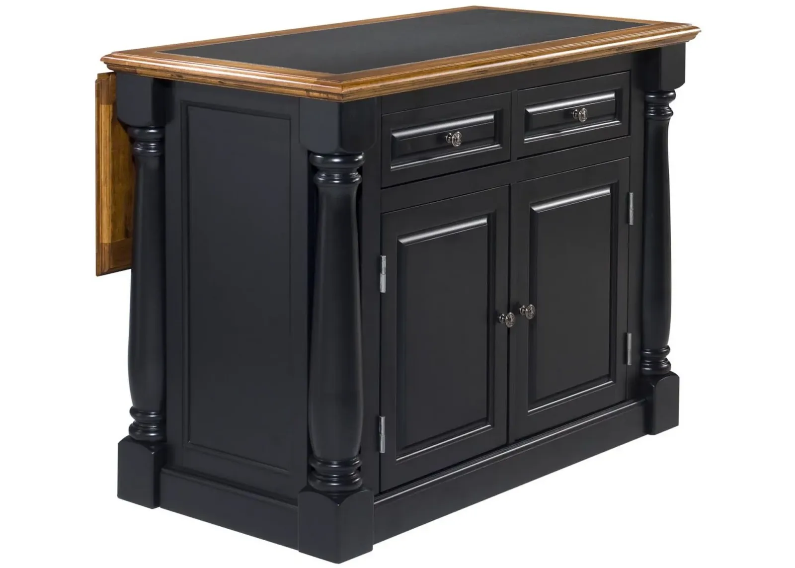 homestyles® Monarch Black/Black Granite/Distressed Oak Kitchen Island