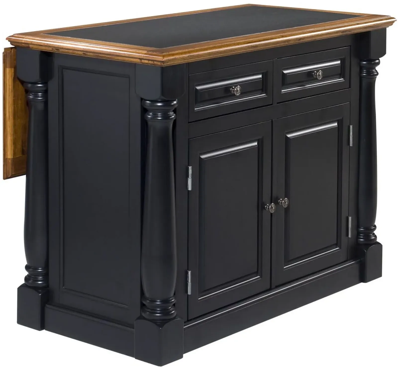 homestyles® Monarch Black/Black Granite/Distressed Oak Kitchen Island