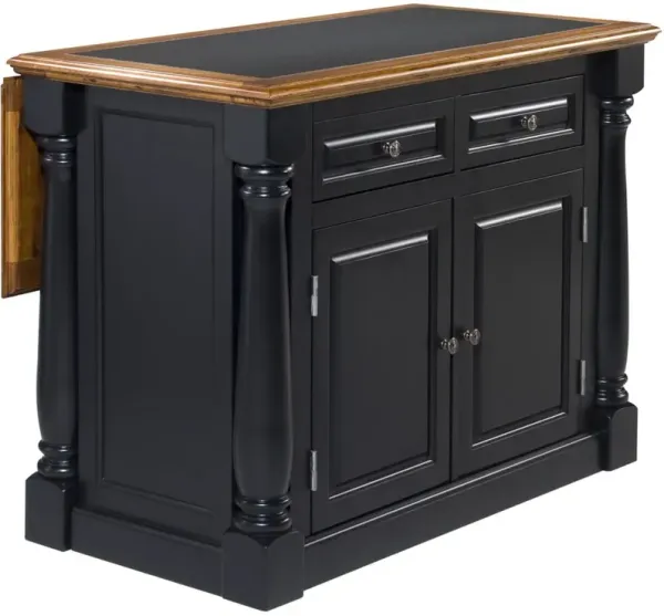 homestyles® Monarch Black/Black Granite/Distressed Oak Kitchen Island