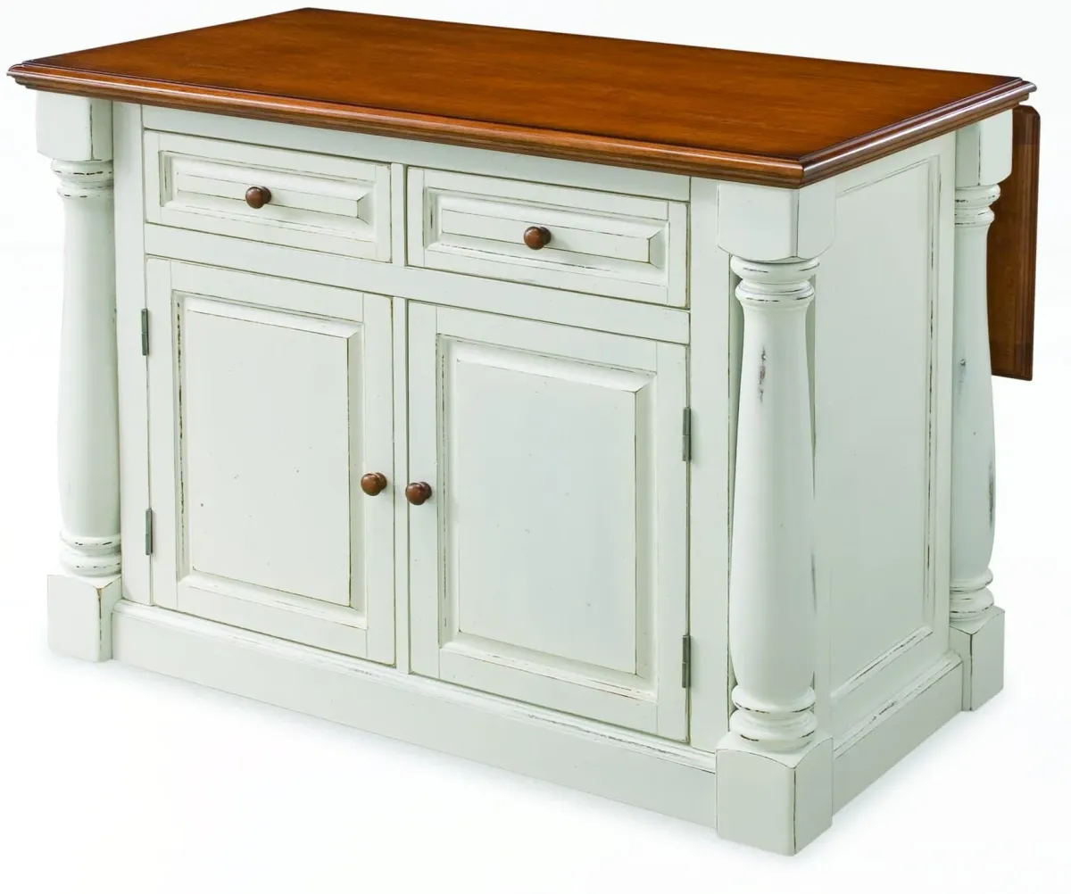 homestyles® Monarch Antique White/Distressed Oak Kitchen Island