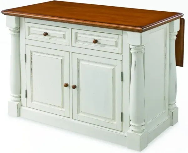 homestyles® Monarch Antique White/Distressed Oak Kitchen Island