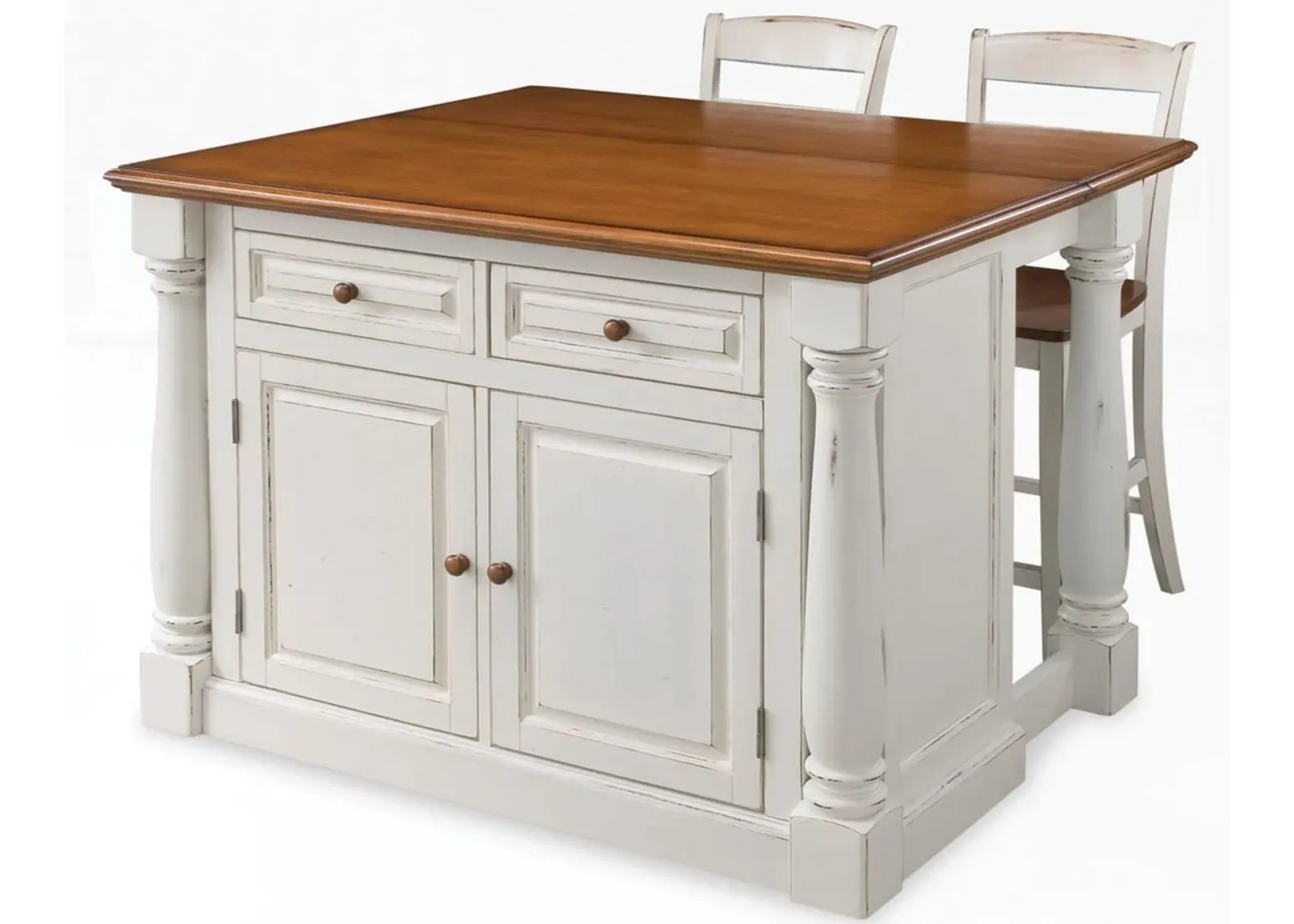 homestyles® Monarch 3-Piece Off-White Kitchen Island Set