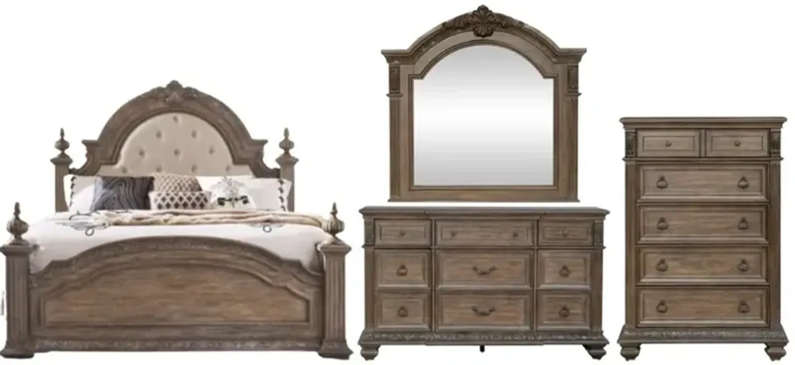 Liberty Furniture Carlisle Court 4-Piece Chestnut Queen Poster Bedroom Set