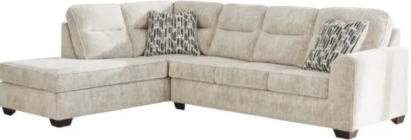 Signature Design by Ashley® Lonoke 2-Piece Parchment Left-Arm Facing Sectional and Chaise