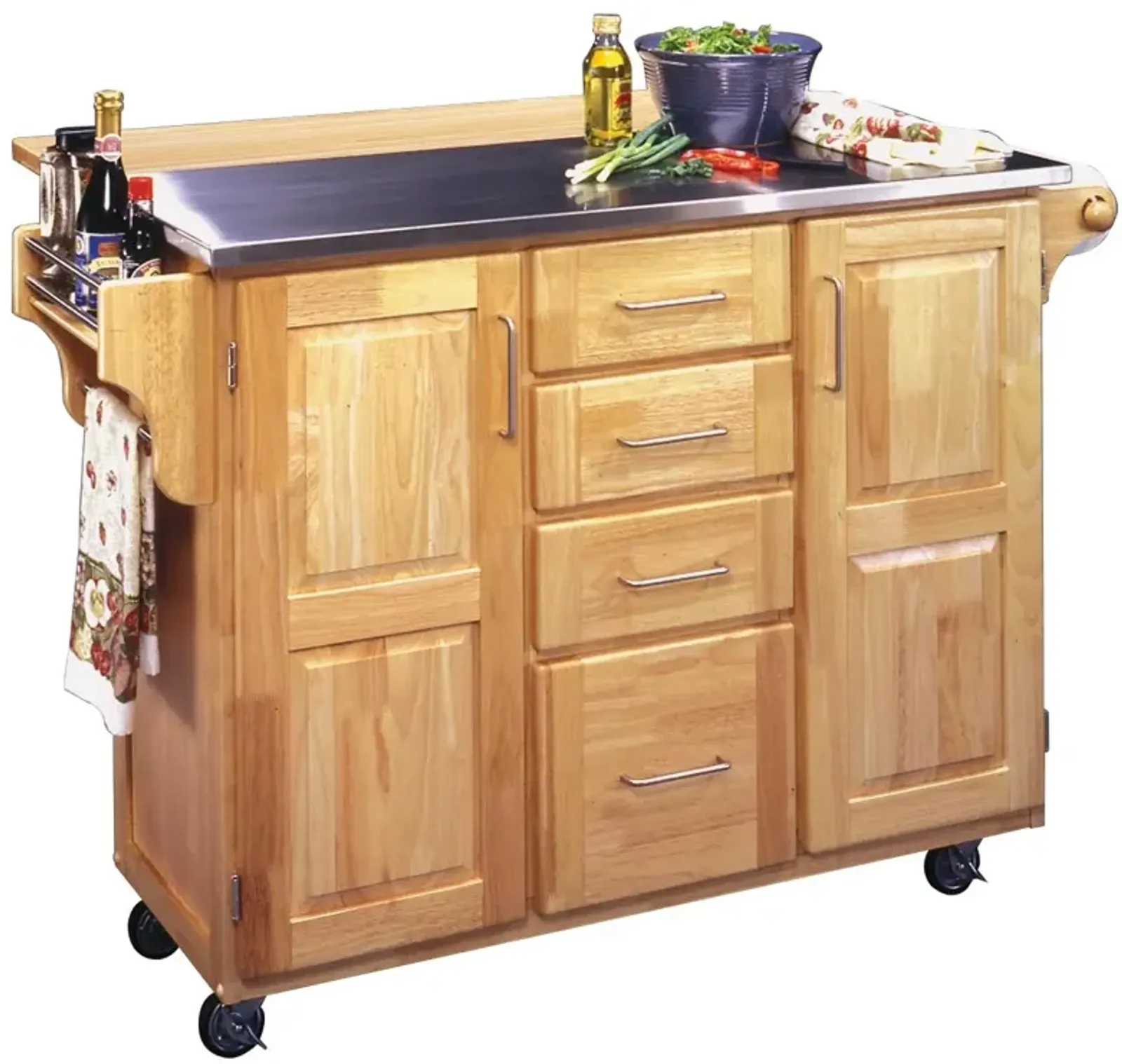 homestyles® General Line Natural/Stainless Steel Kitchen Cart