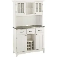 homestyles® Buffet of Buffets White/Stainless Steel Server with Hutch