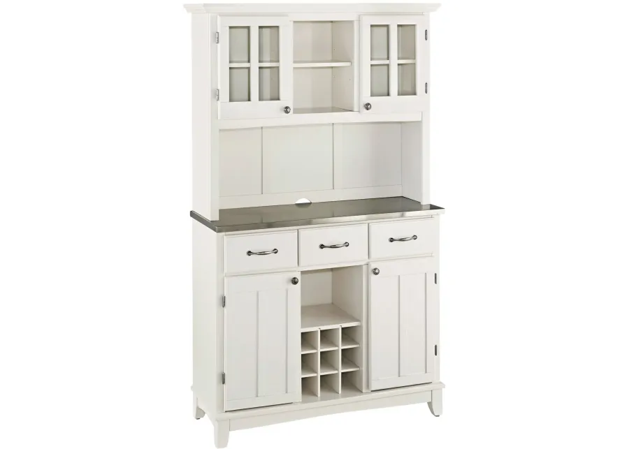 homestyles® Buffet of Buffets White/Stainless Steel Server with Hutch