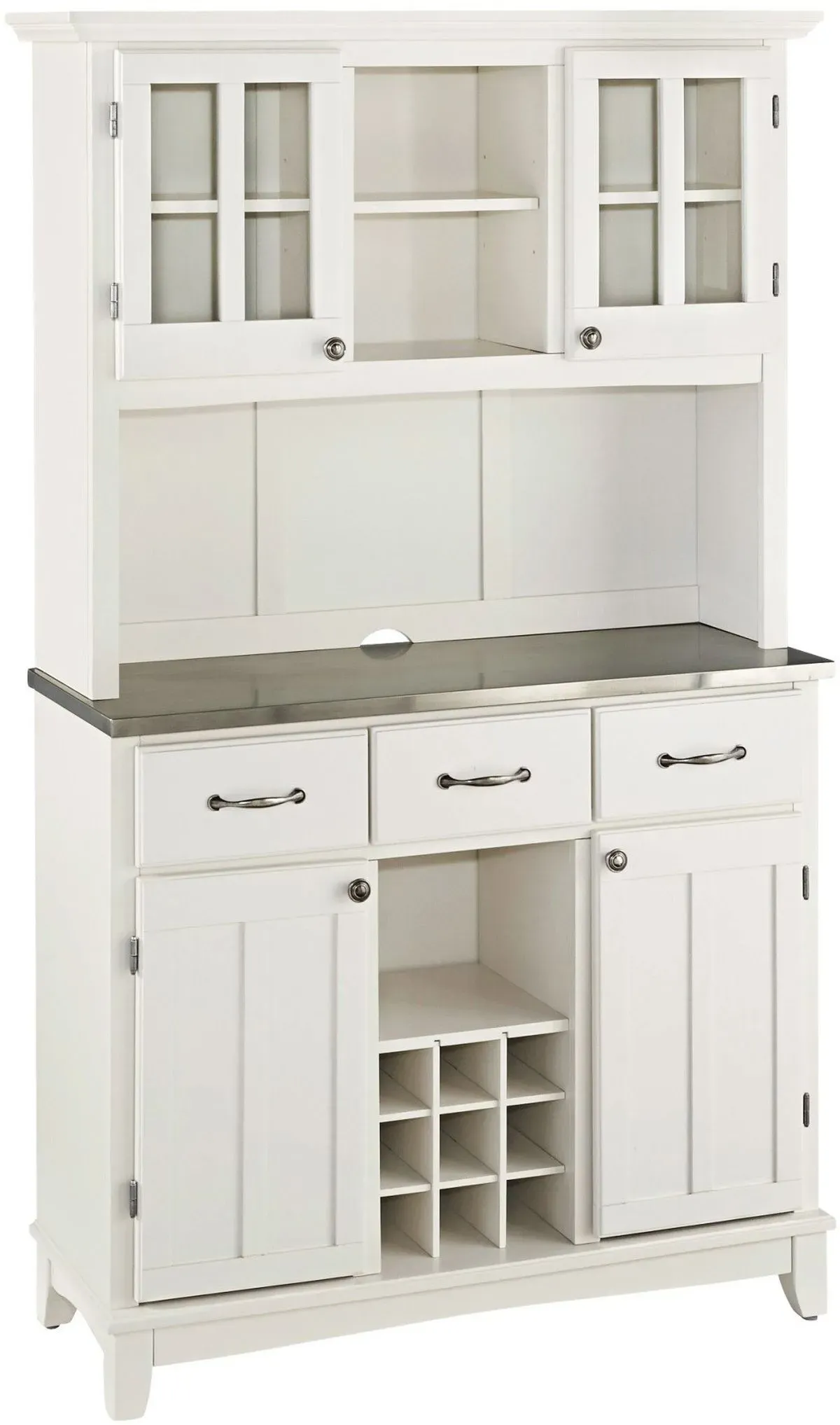 homestyles® Buffet of Buffets White/Stainless Steel Server with Hutch