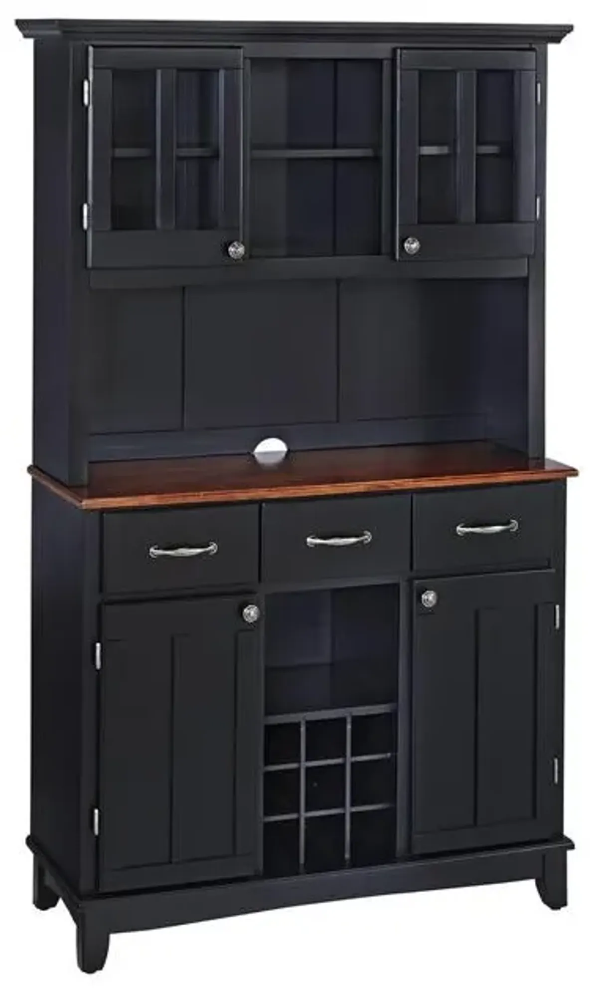 homestyles® Buffet Of Buffets Black/Medium Cherry Server with Hutch