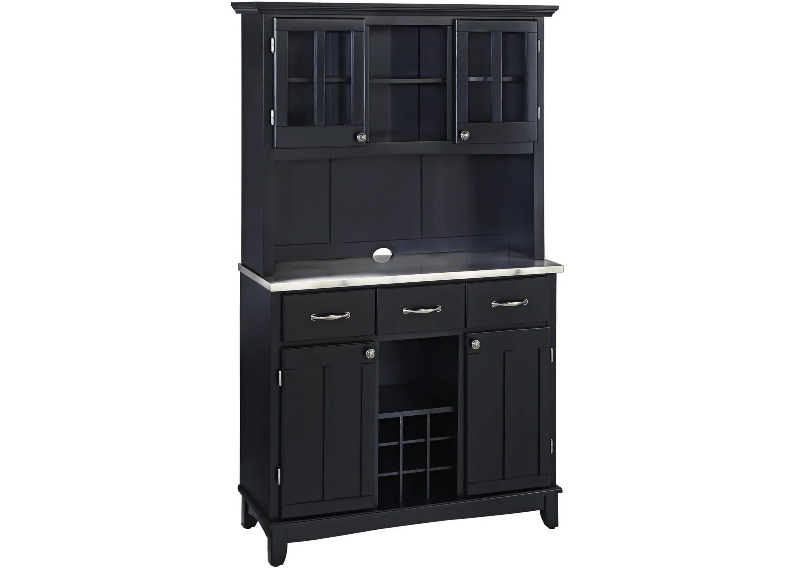 homestyles® Buffet Of Buffets Black/Stainless Steel Server with Hutch