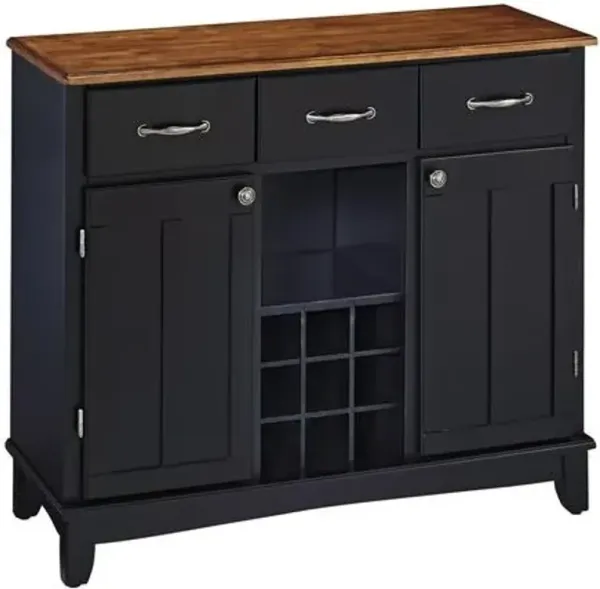 homestyles® Buffet of Buffets Black/Cottage Oak Server
